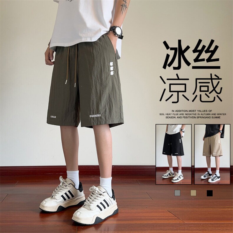 ！2026夏季新款男士刺绣短裤百搭冰丝速干五分裤DK316特P28图片