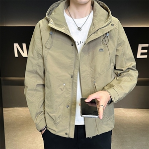 86811-M-3XL-P128店主风秋季休闲品质连帽百搭冲锋衣夹克外套男图片