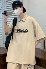 夏季港风短袖POLO衫短裤两件套男潮情侣半袖T恤运动套装6623-P60，男装Polo衫，电商A441-1