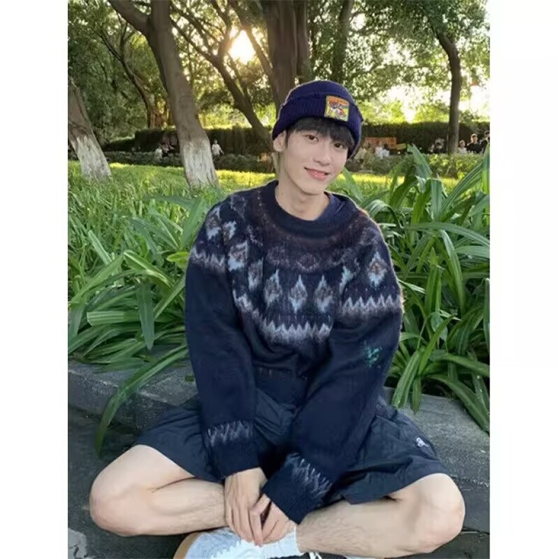 JY713-P58北欧费尔岛红色圣诞毛衣男女潮牌情侣装,男装针织衫/毛衣,星座1501-3
