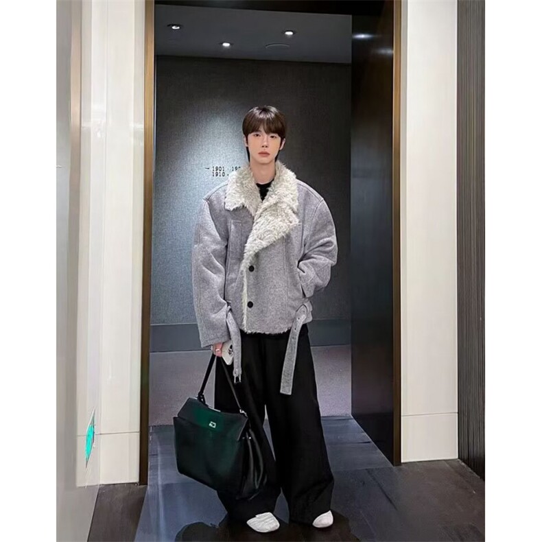 网图 老钱风 毛呢座山雕棉服外套 W1906/特P118图片