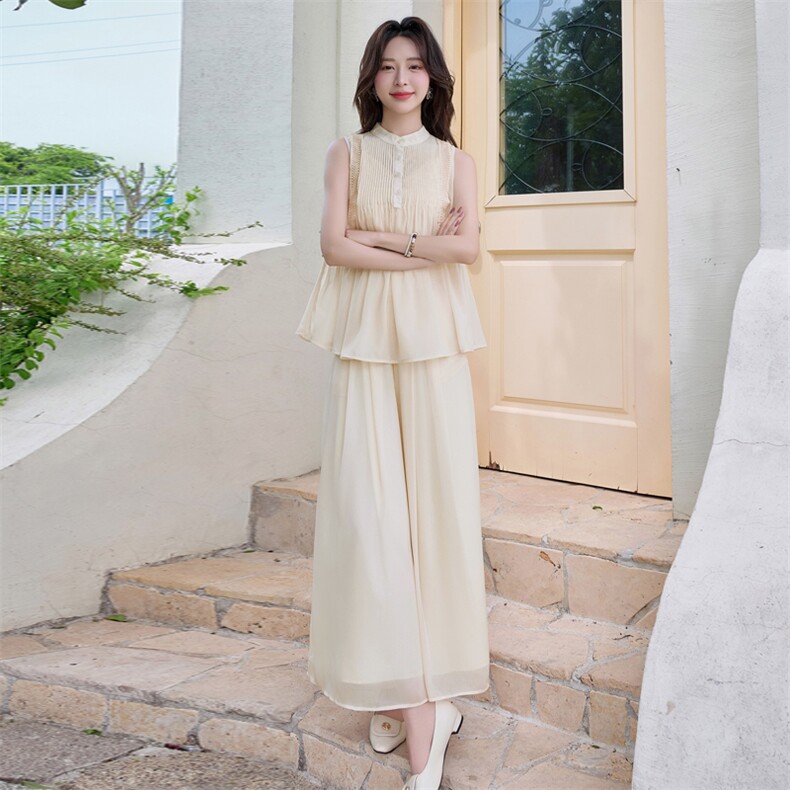 超仙时尚阔腿裤套装女2025夏季新款洋气减龄显瘦绝美巨好看三件套,女装套装/套裙,水衣源