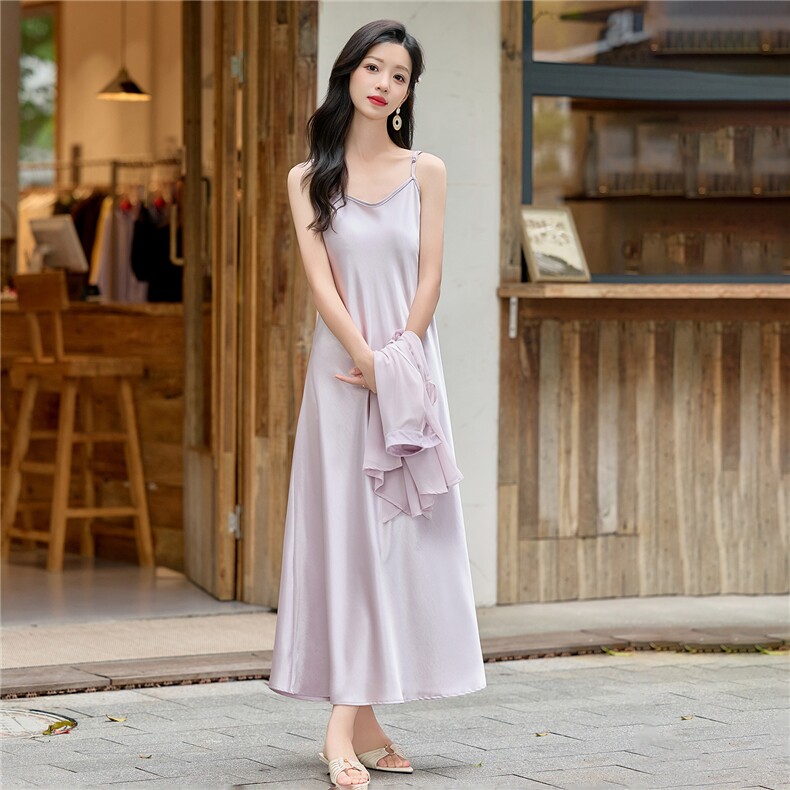 现货2026漂亮吊带连衣裙+上衣两件套夏天巨好看的套装女,女装套装/套裙,兰菲阁