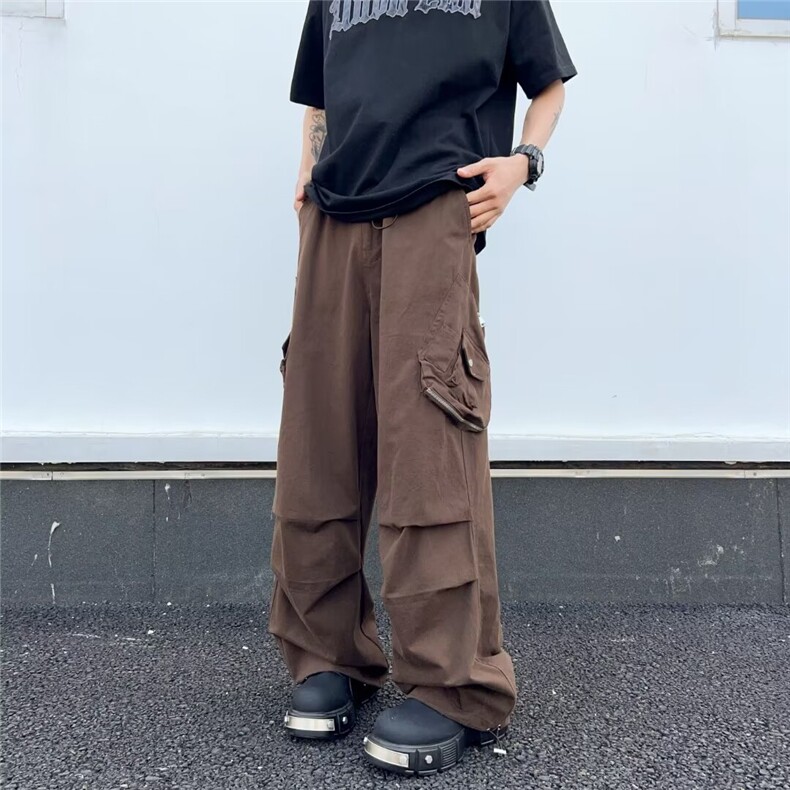 美式复古纯色工装裤男款纯棉高街冲锋裤休闲裤 KF02 P62图片