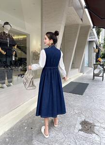 牛仔背心裙两件套图片