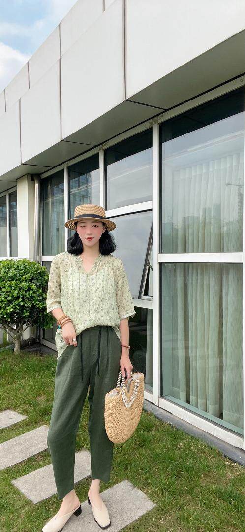 纯苎连衣裙小衫裤子裙子衬衣 时尚风 风淑女风休闲风，女装连衣裙，川哲