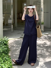 现货210-3272-P165-K218轻奢宽松上衣配阔腿裤2025年夏季，女装套装/套裙，浙宝210（原浙宝191）