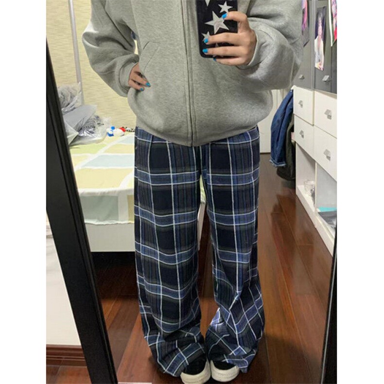 简约原宿气质文艺百搭慵懒格子休闲裤女流行日系时尚KG11,男装休闲裤,星座1116A（原606A-3）