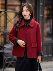 2025年冬季新款双面绵羊毛外套女，女装双面呢大衣，美沁