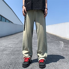 美式牛仔裤男韩版潮流拉链开衩高街帅气2026夏季ins长裤RK358-P55，男装牛仔裤，星座412