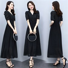 高级感天丝连衣裙女2024夏季新款气质妈妈收腰显瘦高腰薄款a字裙，女装连衣裙，关键词