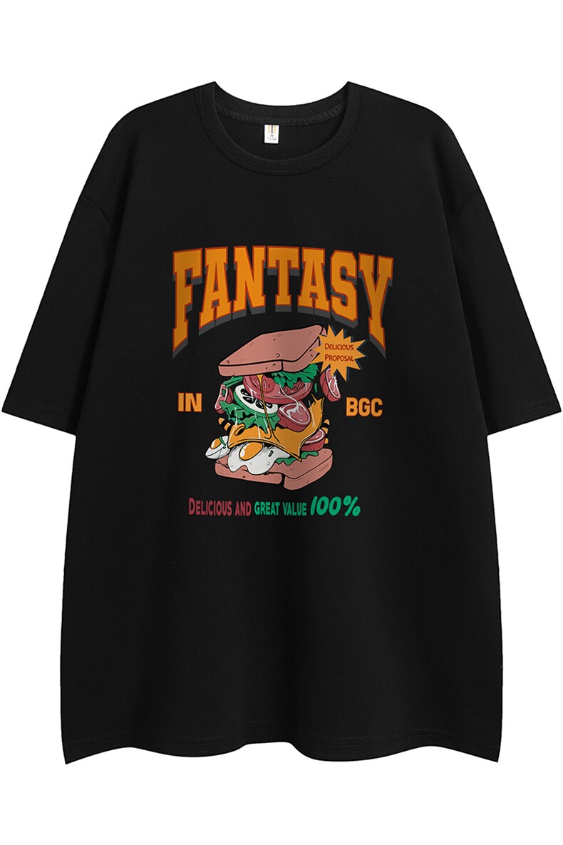白底23新款夏季时尚百搭圆领卡通印花短袖T恤T1157P25控38,男装T恤,电商A247-1