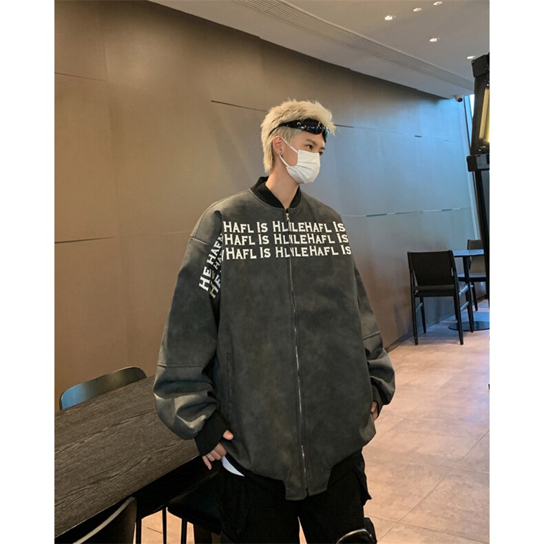 秋季新款港风美式高街复古高质量凯美拉印花皮衣男潮JK1322-P78,男装皮衣,星座313A(原308A-2)