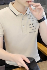 72809-P35纯棉衫男短袖2025夏季印花翻领T恤薄轻商务休闲，男装T恤，电商D310B
