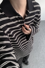 8XL-M条纹定律polo衫男翻领长袖t恤大版宽松上衣CX3011-P39，男装T恤，电商D206-1