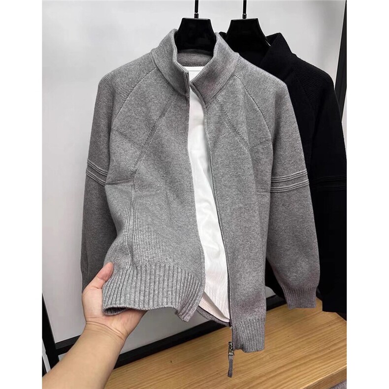 M35-P63 美式潮牌拉链开衫毛衣男女2025春秋冬季潮流宽松慵懒风图片
