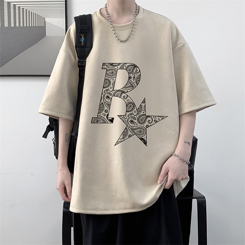 麂皮绒短袖t恤男大码半袖男大皂风JD82328-P25,男装T恤,电商A040