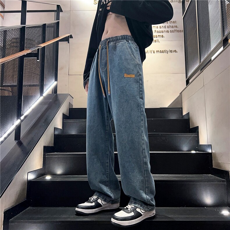 大货2025潮流百搭直筒宽松大码牛仔裤橡筋裤松紧腰NZ101-P35,男装牛仔裤,星座1103-2