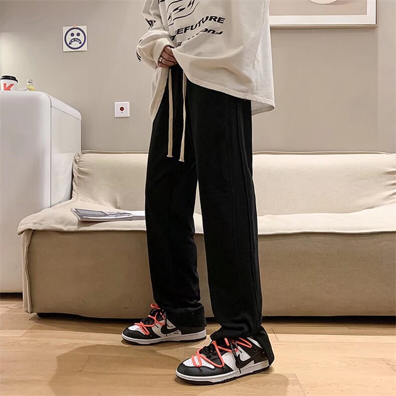 男春季潮流高街开叉毛圈休闲长裤K037P32,男装休闲裤,星座1116-2