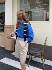 款号：WC0057交叠翻领衬衫，女装衬衫，BD