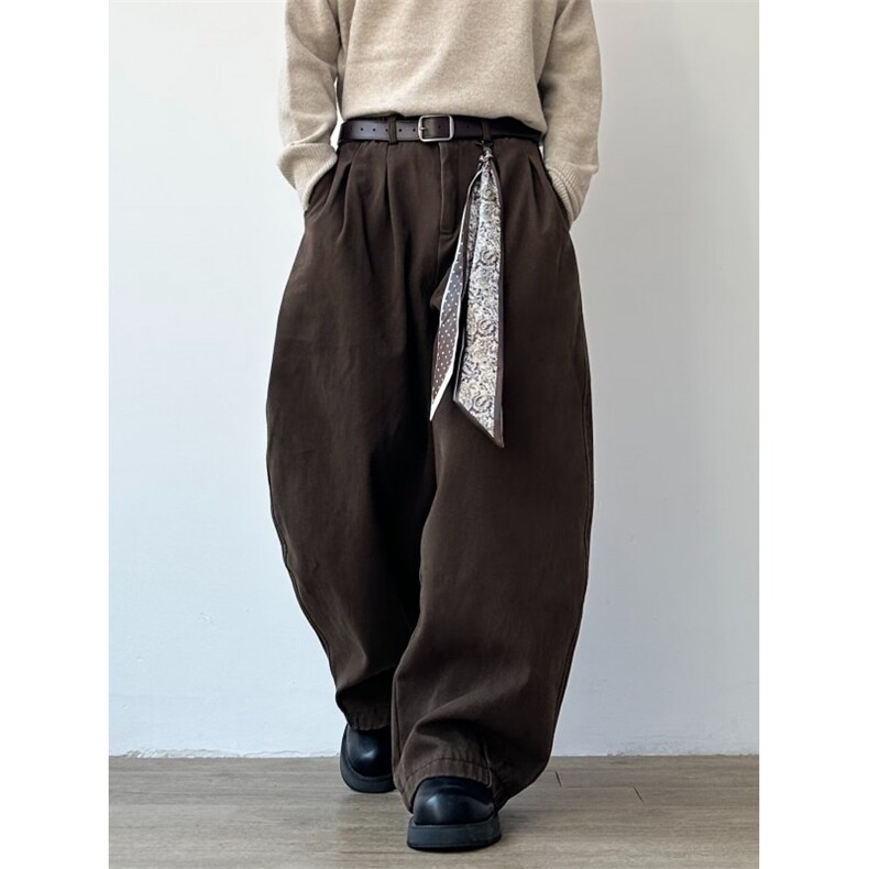 高品质春款男女休闲裤工装裤弯刀阔腿长裤配丝带h912p52,男装工装外套,星座1013-1