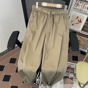 美式重磅束脚休闲裤男春夏季系宽松潮牌高街运动裤复古工装裤子男图片