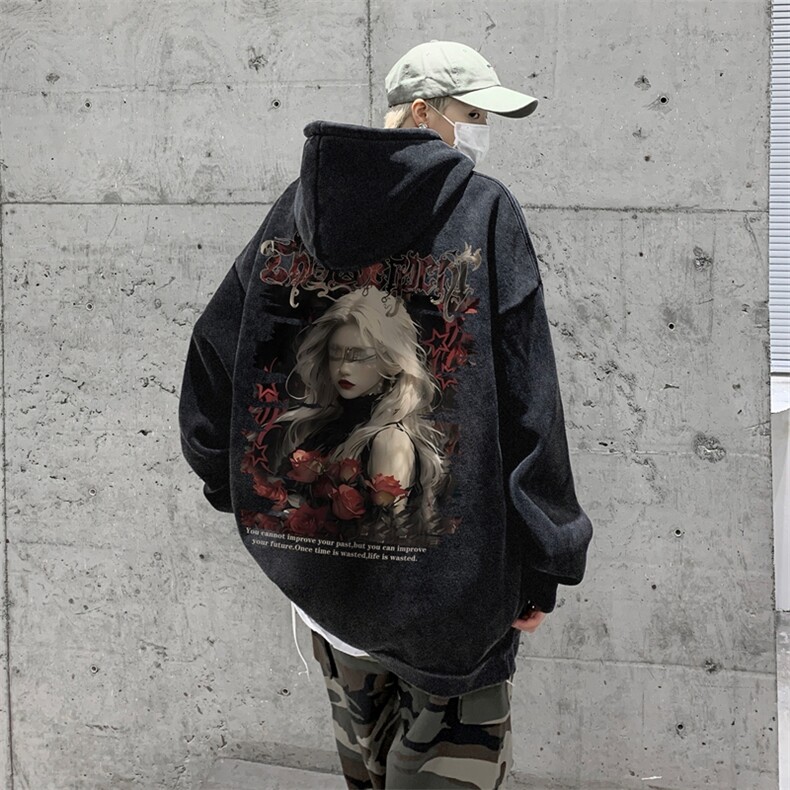 美式重磅水洗复古连帽卫衣潮流大码潮牌做旧XZ517A-BK6676-P68,男装卫衣,星座517A