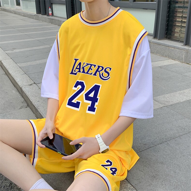 运动套装男篮球服港风潮流2023夏季新款ins短袖T恤短裤W2452-P35,男装休闲套装,星座412-3