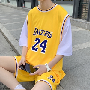 运动套装男篮球服港风潮流2023夏季新款ins短袖T恤短裤W2452-P35图片