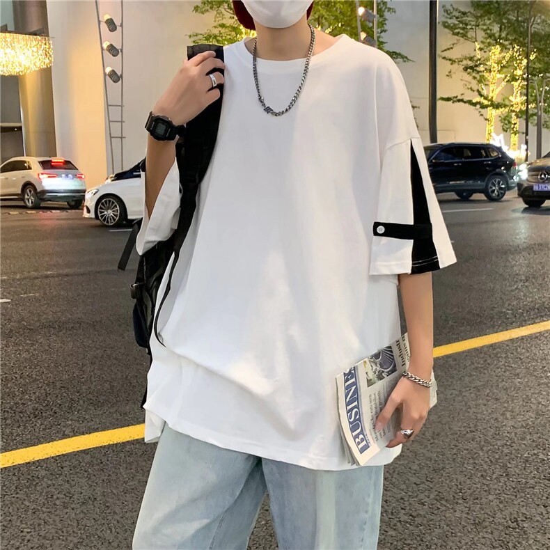 日常青春流行标准ins时尚潮牌潮T恤男五分袖夏季圆领TX24P30,男装T恤,星座410-2