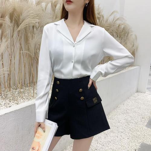 翻领明线设计小衫,女装,咔绣