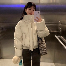 pu皮衣外套棉服男女短款加厚美拉德复古面包服棉衣8827-P105网图，女装棉衣/棉服，电商B245