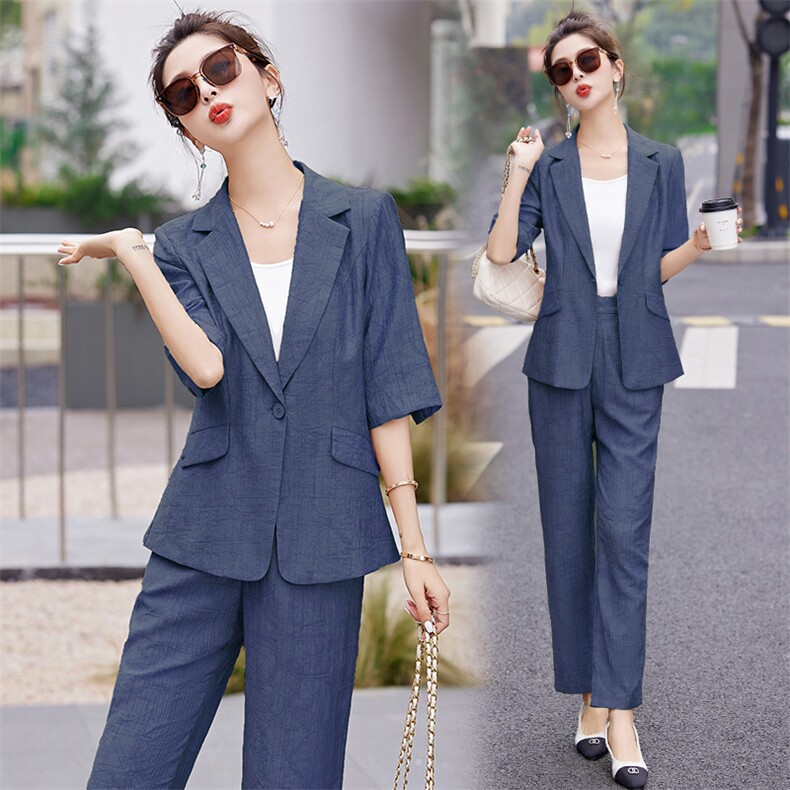 网红洋气西服套装女三件套2024夏季新款气质OL休闲小西装三件套,女装套装/套裙,贵人树