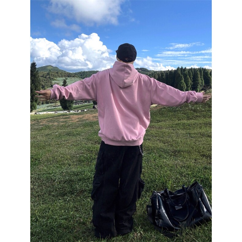 连帽卫衣男春秋季新款美式重磅高街潮牌宽松外套W0025-P54,女装短外套,星座208-5