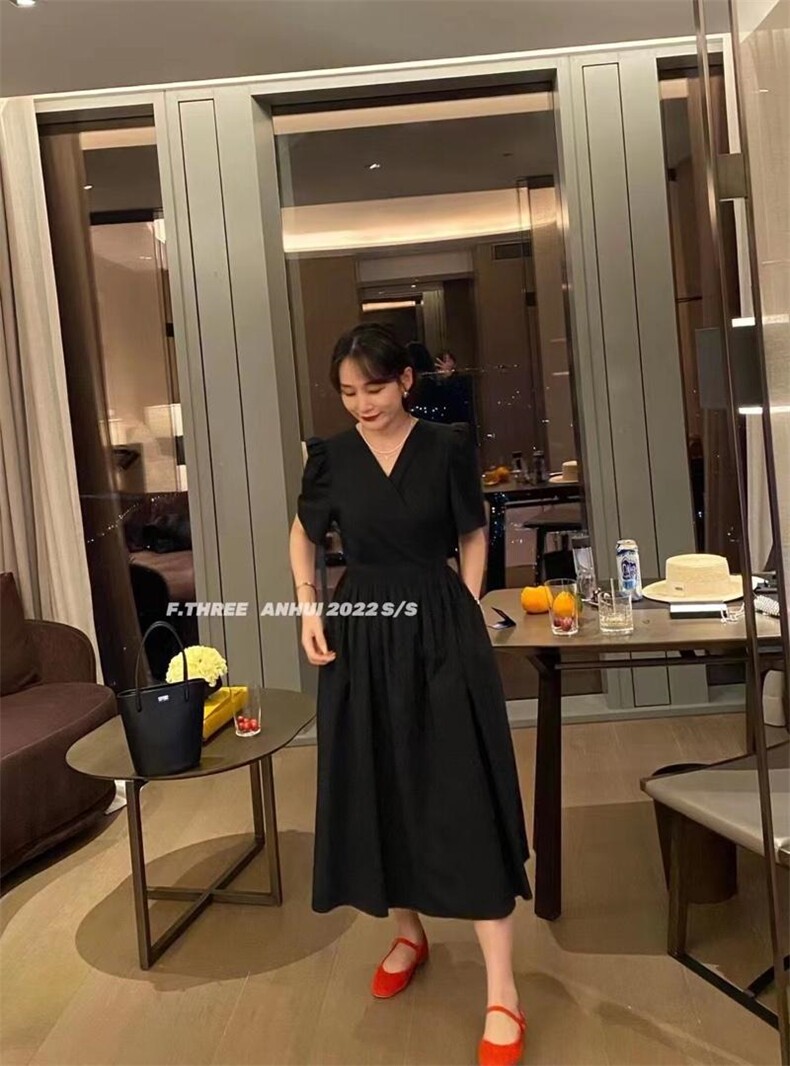 【夏季新款】韩版腰部绑带设计连衣裙，女装连衣裙，玩美