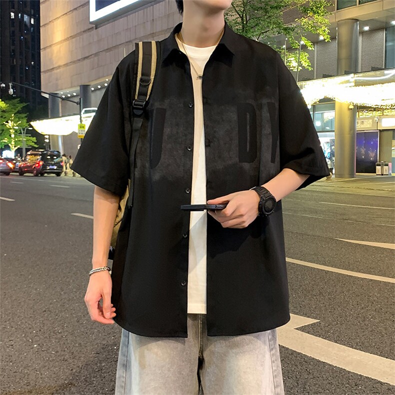 夏季新款男女同款短袖衬衣外套XZ102B-1-CS122P40图片