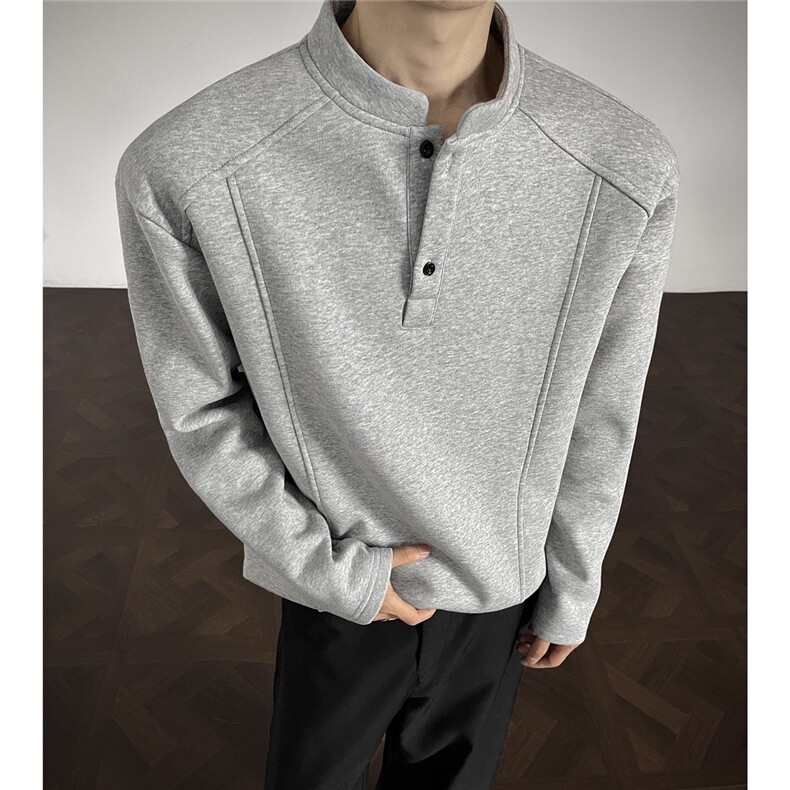 现货入仓15w件330克重磅长袖亨利领T恤衫A3625JR特p28，男装T恤，四季星座1118-1