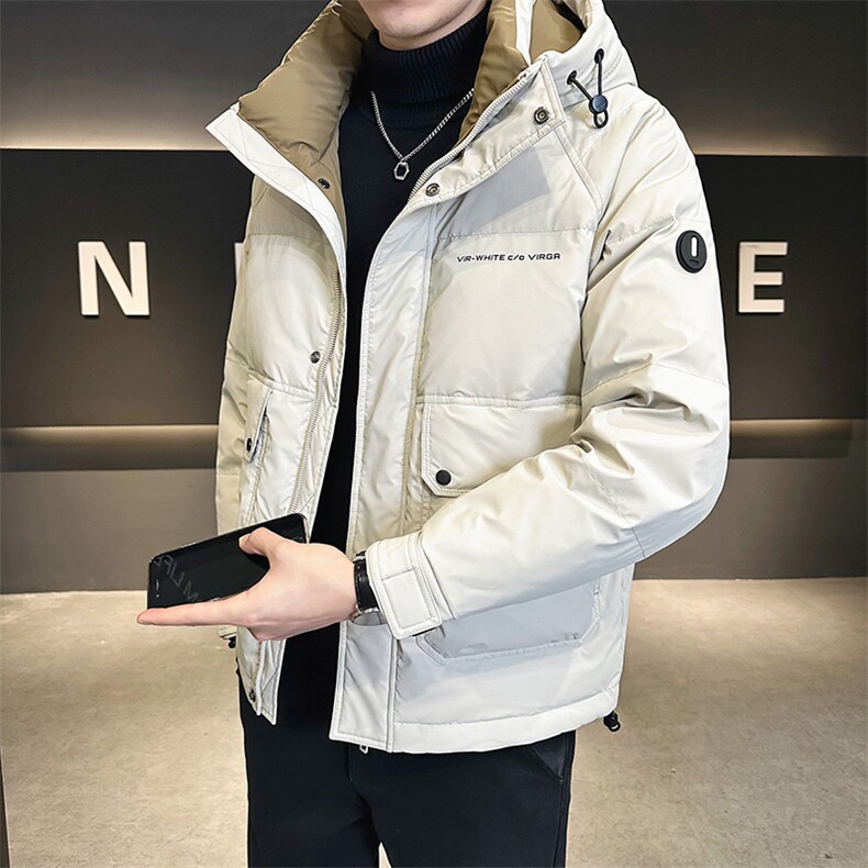 羽绒服男2025新款冬季外套短款保暖连帽外套A313-6313-P215,男装羽绒服,电商A313