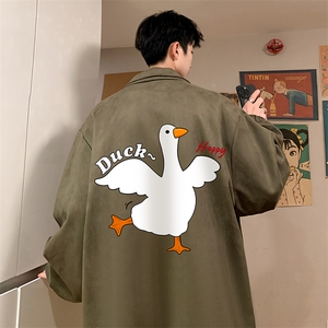 麂皮绒夹克男大码立领褂子外套JK85273-P68  加绒款-P78图片