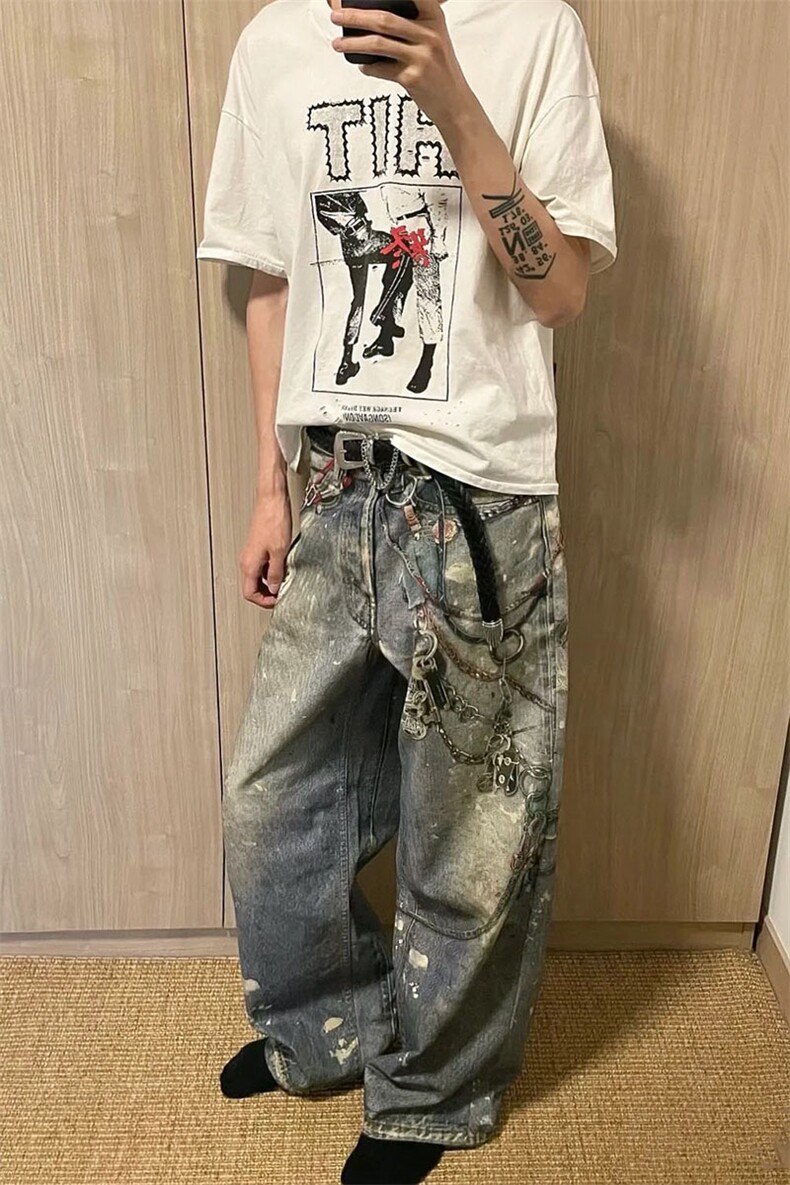 【套图1】903-AK91-特P70【98】S-3XL印花牛仔裤！3,男装牛仔裤,星座903