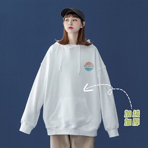 中性 秋季潮流卡通印花上衣宽松连帽卫衣 W223JR  P35控58加绒P45图片