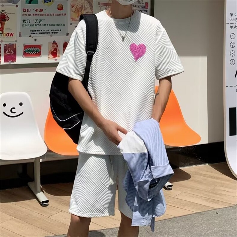 新款~夏季短袖套装男士休闲个性套装,男装休闲套装,星座1013
