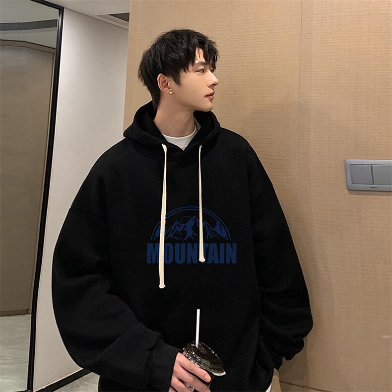 纯棉连帽卫衣男大码运动帽衫宽松薄WY2255-P35,男装卫衣,电商A040