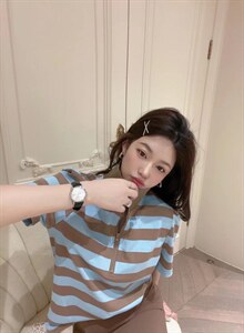 夏季基础款条纹polo T图片