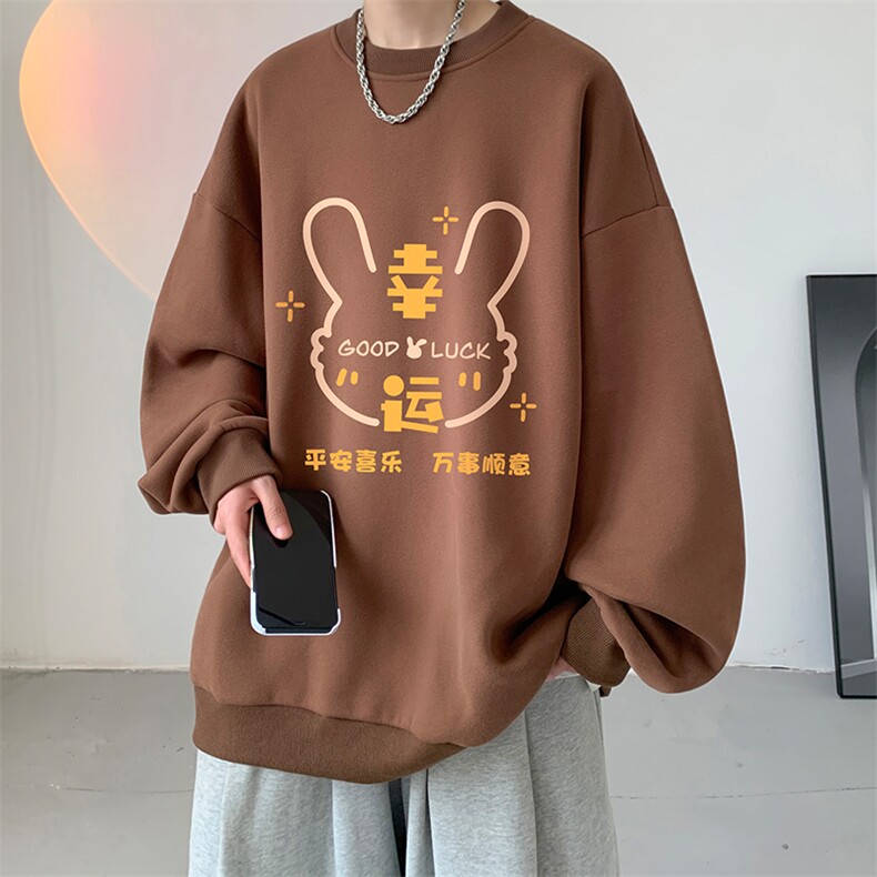 秋季圆领卫衣男大码韩版宽松长袖外套S6297-P28加绒款P33,男装卫衣,电商A040
