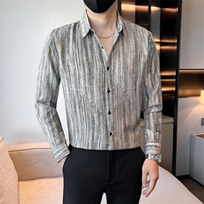 秋冬新款男士简约长袖衬衫社会小伙店主风衬衣301A-1/CS605/P58，男装衬衫，星座301A-1
