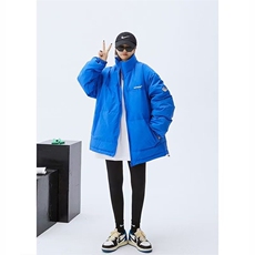日系棒球服男冬季加厚立领羽绒棉服短款ins潮牌宽松情侣保暖外套，男装棉衣，星座1210-1