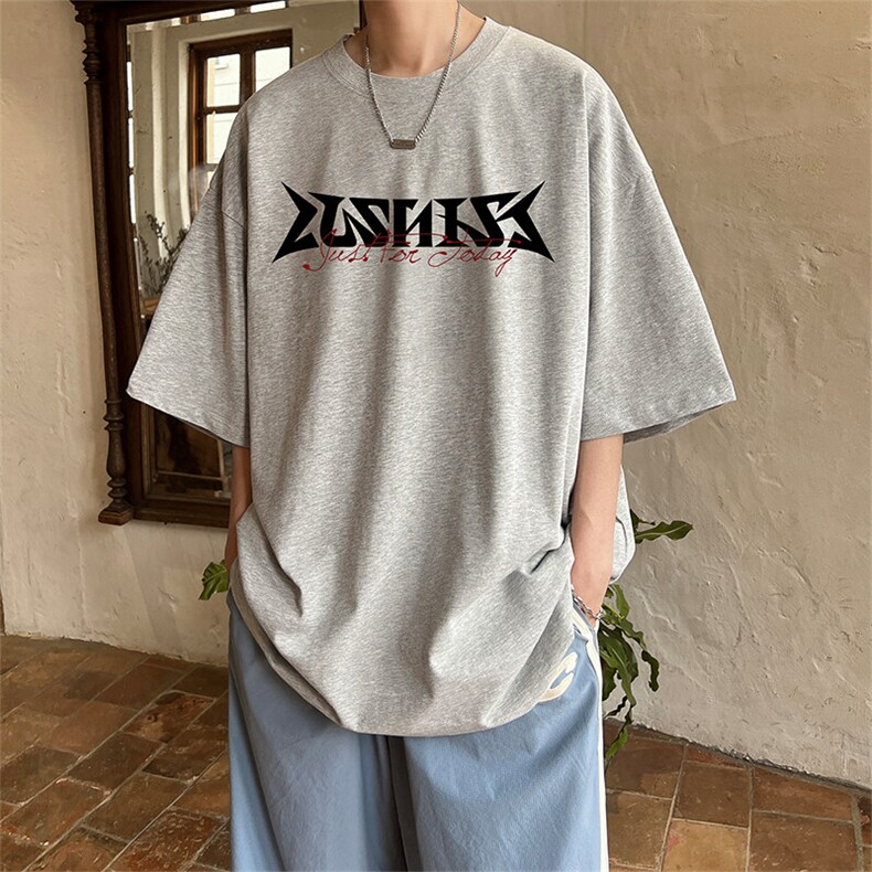 抖音得物二开 现货 220克夏装重磅美式高街宽松短袖t恤 MT177图片