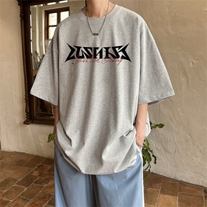 抖音得物二开 现货 220克夏装重磅美式高街宽松短袖t恤 MT177图片