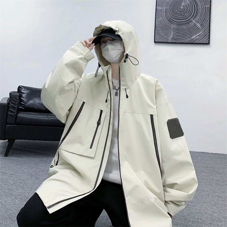 中性风工装冲锋衣男高品纯色宽松夹克外套DSA157B-J91-P60,男装夹克,电商A157B